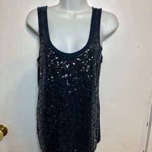 J. Crew Blue Sequin Tank Top Sleeveless Glam